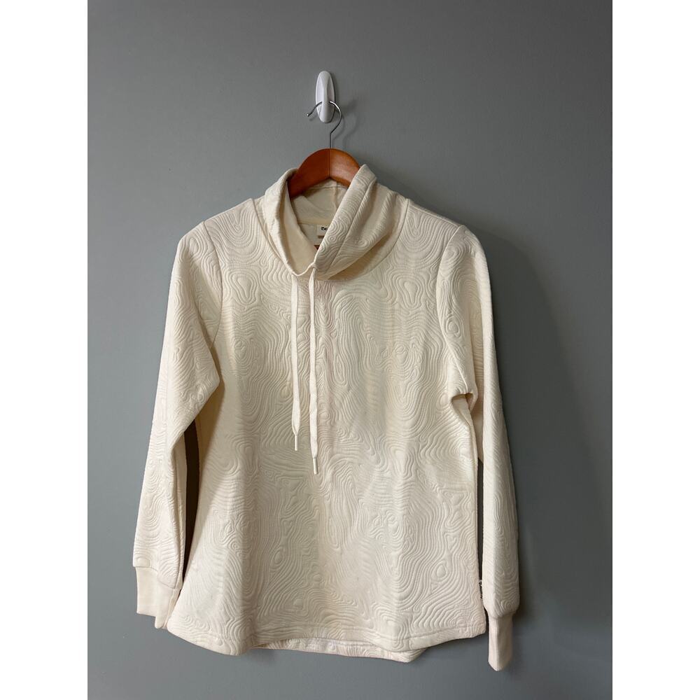 Bearpaw Outdoors Women’s Textured Pullover Cowl Neck Cream White Size Small
